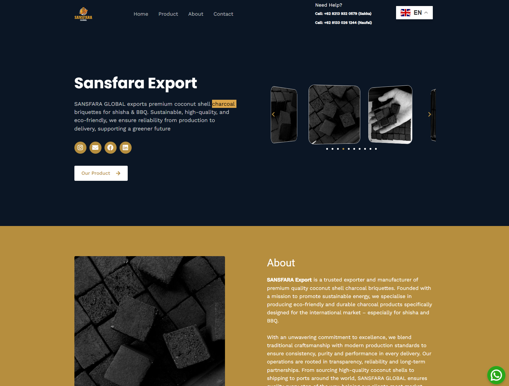 Website Exportir Charcoal 